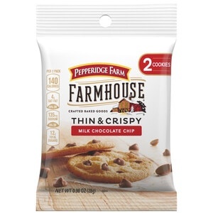 slide 1 of 1, Pepperidge Farm Farmhouse Thin & Crispy Milk Chocolate Chip Cookie, 0.98 Oz, 0.98 oz