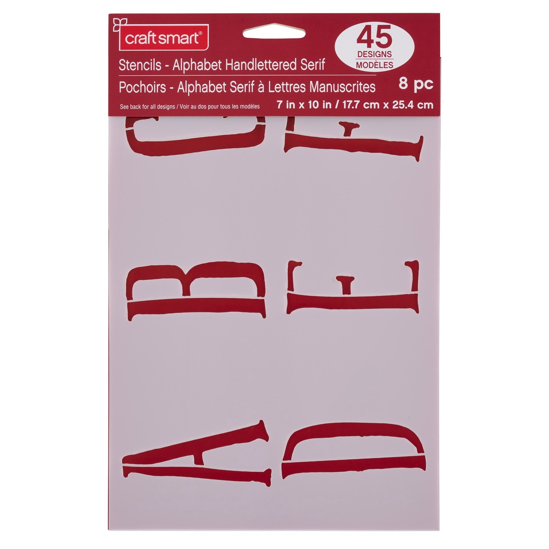 slide 3 of 4, Alphabet Handlettered Serif Stencils, 7" X 10" By Craft Smart, 7 in x 10 in