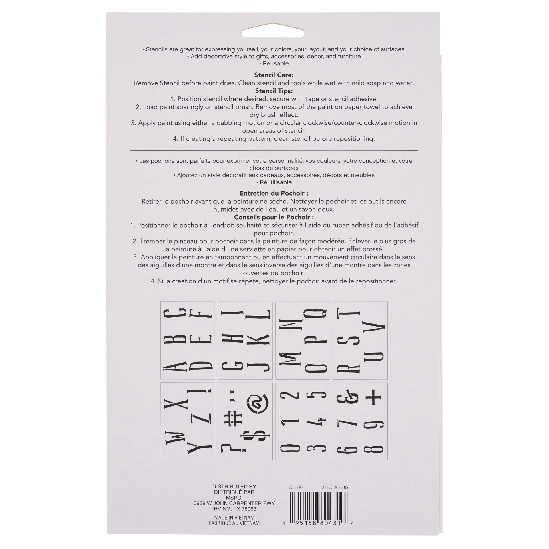 slide 4 of 4, Alphabet Handlettered Serif Stencils, 7" X 10" By Craft Smart, 7 in x 10 in