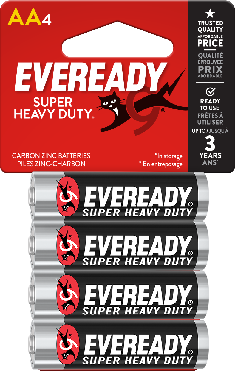 slide 1 of 1, Eveready Super Heavy AA, 4 ct