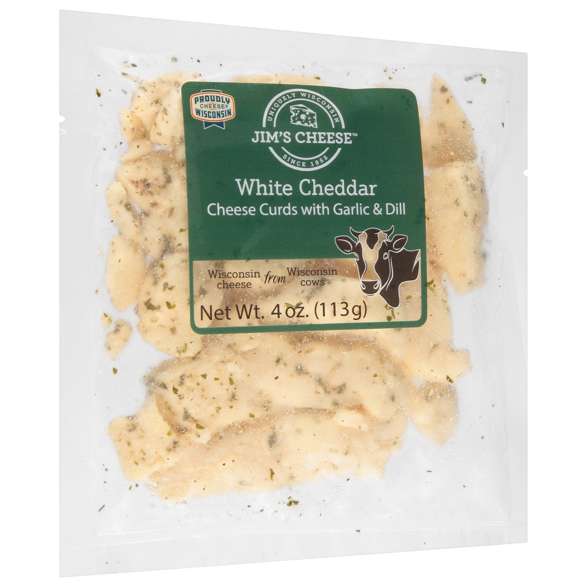 slide 4 of 11, Jim's Cheese White Cheddar Cheese Curds with Garlic & Dill 4 oz, 4 oz
