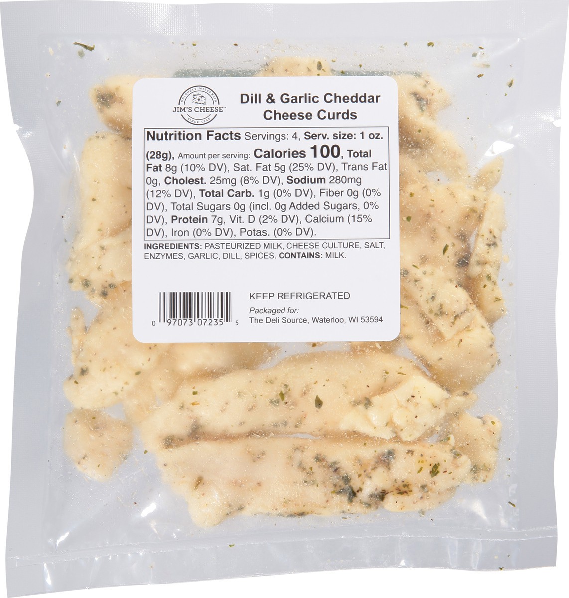 slide 5 of 11, Jim's Cheese White Cheddar Cheese Curds with Garlic & Dill 4 oz, 4 oz