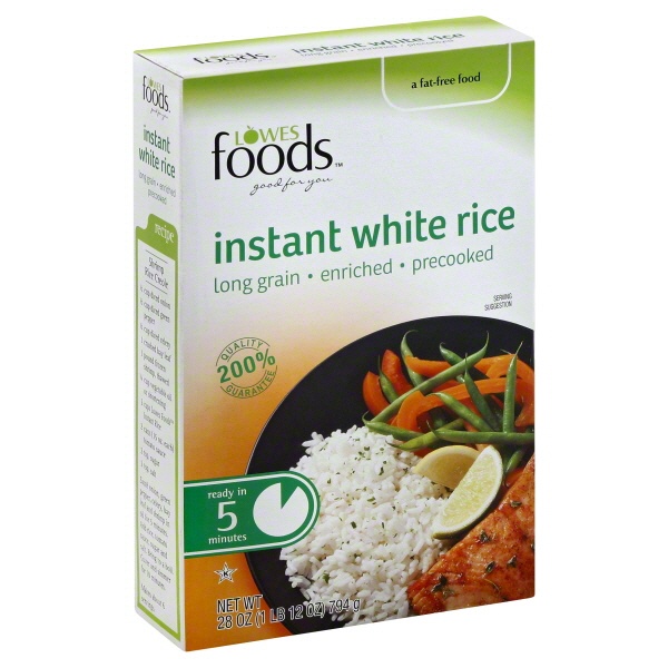 slide 1 of 1, Lowes Foods Instant White Rice, 28 oz