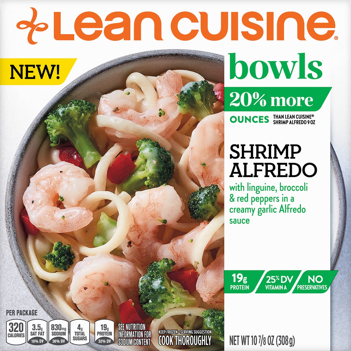 slide 9 of 13, Lean Cuisine Frozen Meal Shrimp Alfredo, Balance Bowls Microwave Meal, Frozen Shrimp Dinner, Frozen Dinner for One, 10.88 oz