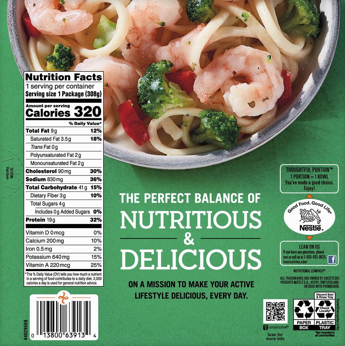 slide 13 of 13, Lean Cuisine Frozen Meal Shrimp Alfredo, Balance Bowls Microwave Meal, Frozen Shrimp Dinner, Frozen Dinner for One, 10.88 oz