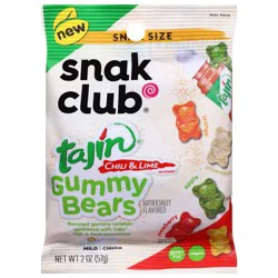Snak Club Mild Tajin Chili & Lime Seasoned Gummy Bears Snak Size 2 oz
