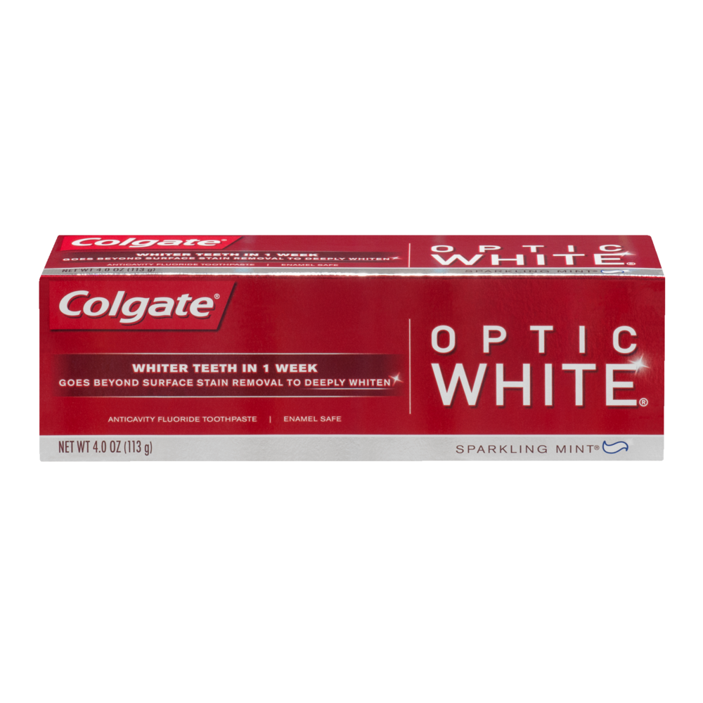 slide 1 of 1, Colgate Fluoride Toothpaste Optic White Sparkling Mint, 4 oz