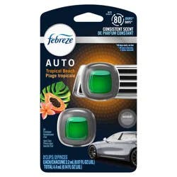 Febreze AUTO Air Freshener Odor-Fighting Automotive Vent Clip Tropical Beach Scent