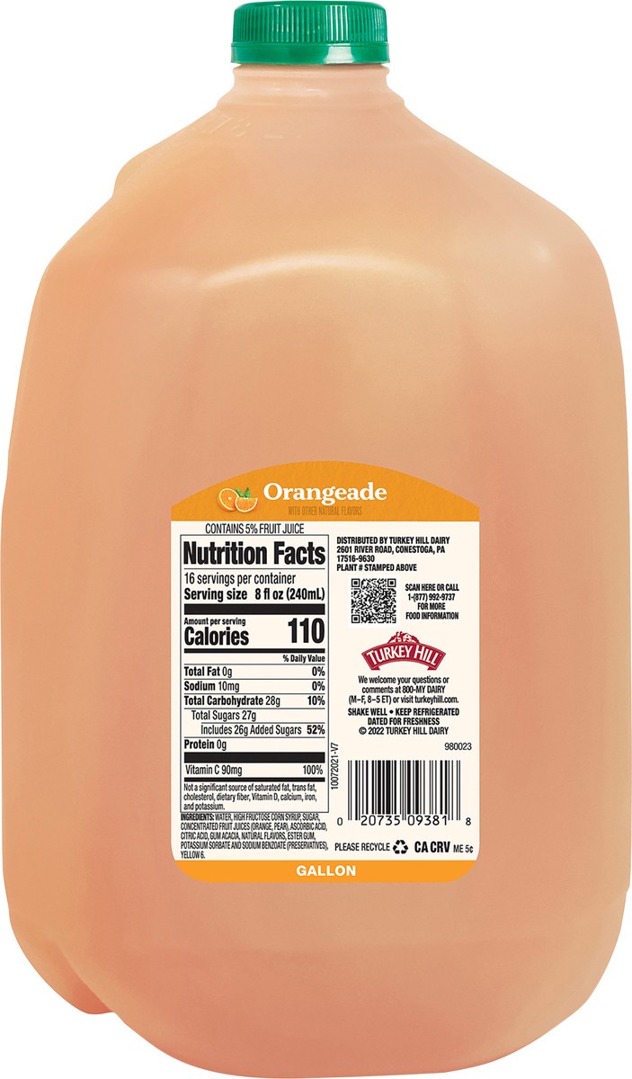 slide 2 of 3, Turkey Hill Orangeade - 1 gal, 128 fl oz