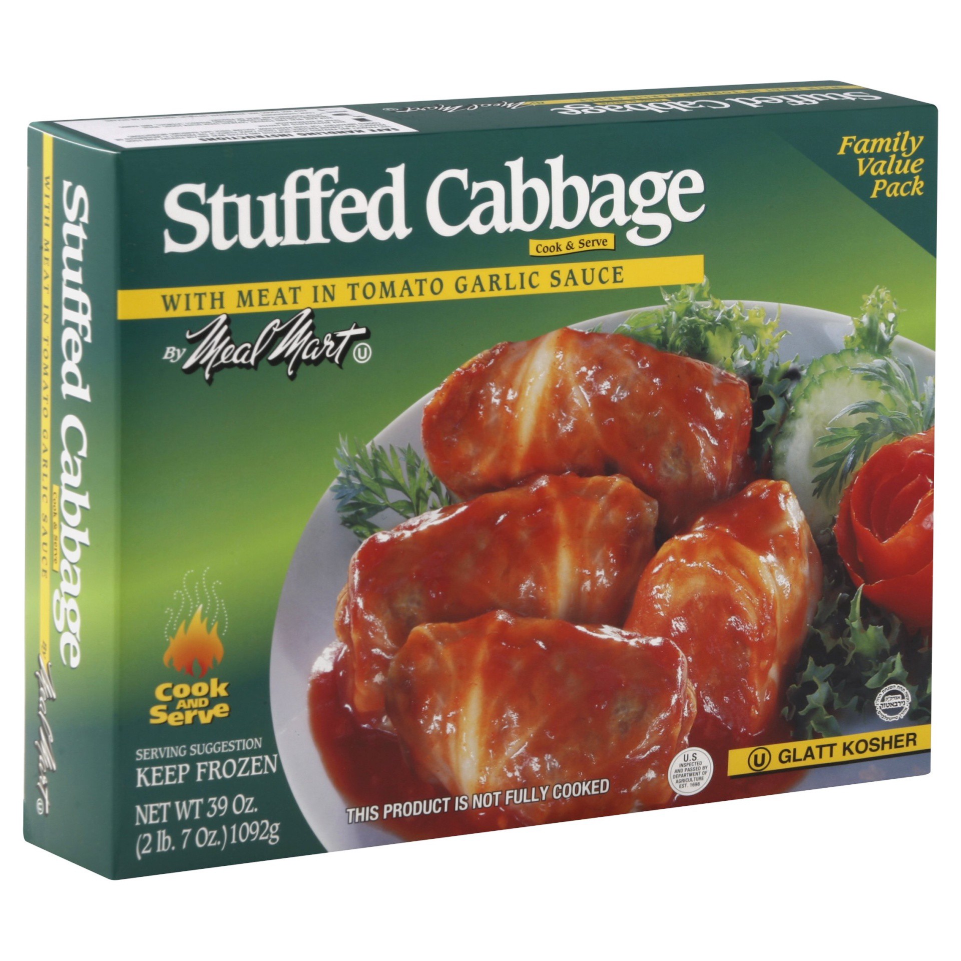 slide 1 of 1, Meal Mart Stuffed Cabbage With Beef In Tomato Garlic Sauce, 39 oz