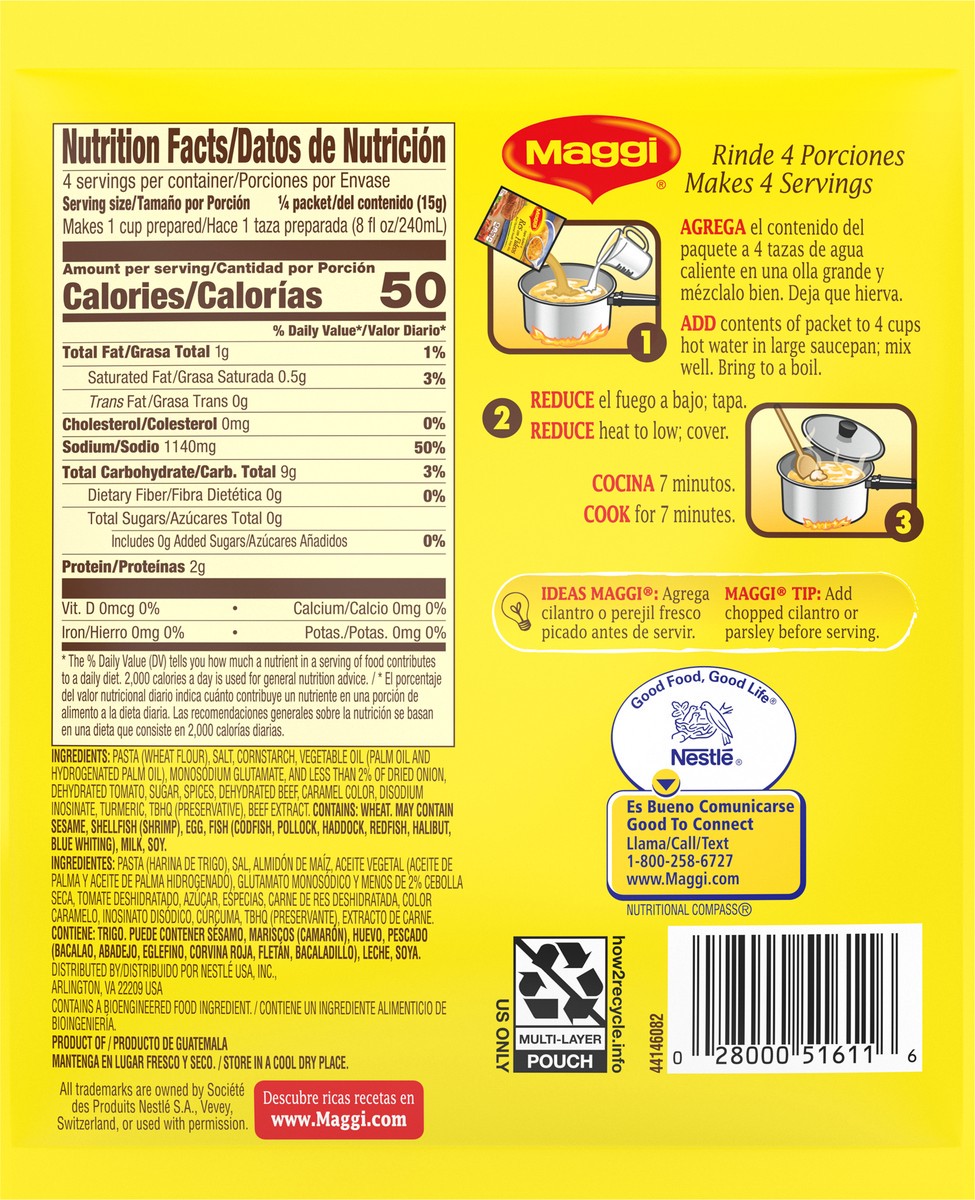 slide 7 of 9, Maggi Beef Flavored Noodle Soup Mix, 2.11 oz