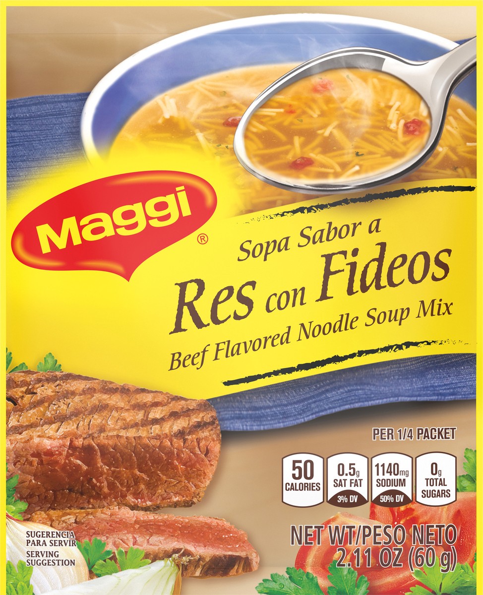 slide 2 of 9, Maggi Beef Flavored Noodle Soup Mix, 2.11 oz