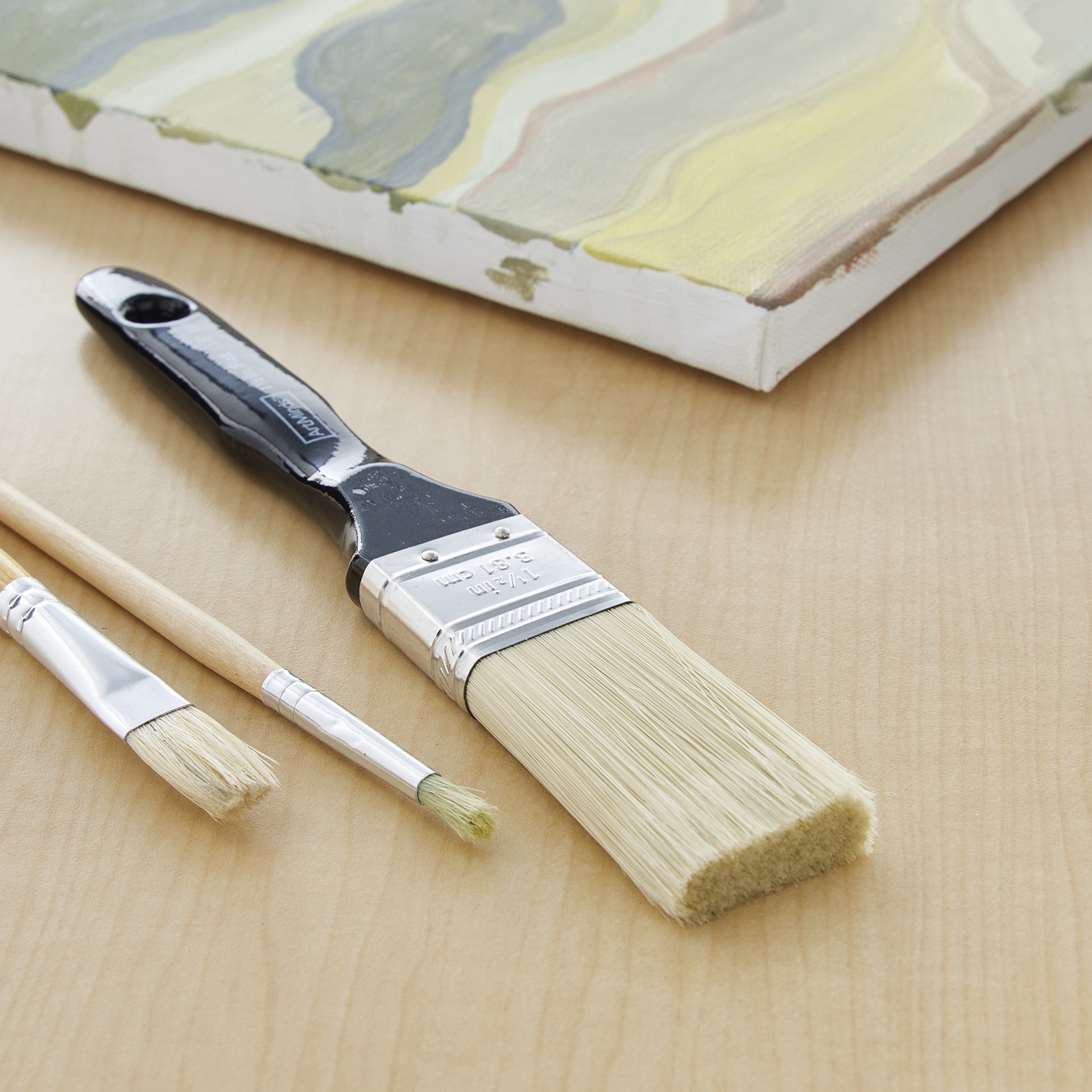 slide 3 of 3, 1.5" Flat Brush By Artminds, 1.5 in