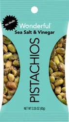 Wonderful Pistachios No Shells Sea Salt & Vinegar Nuts, 2.25 oz Bag