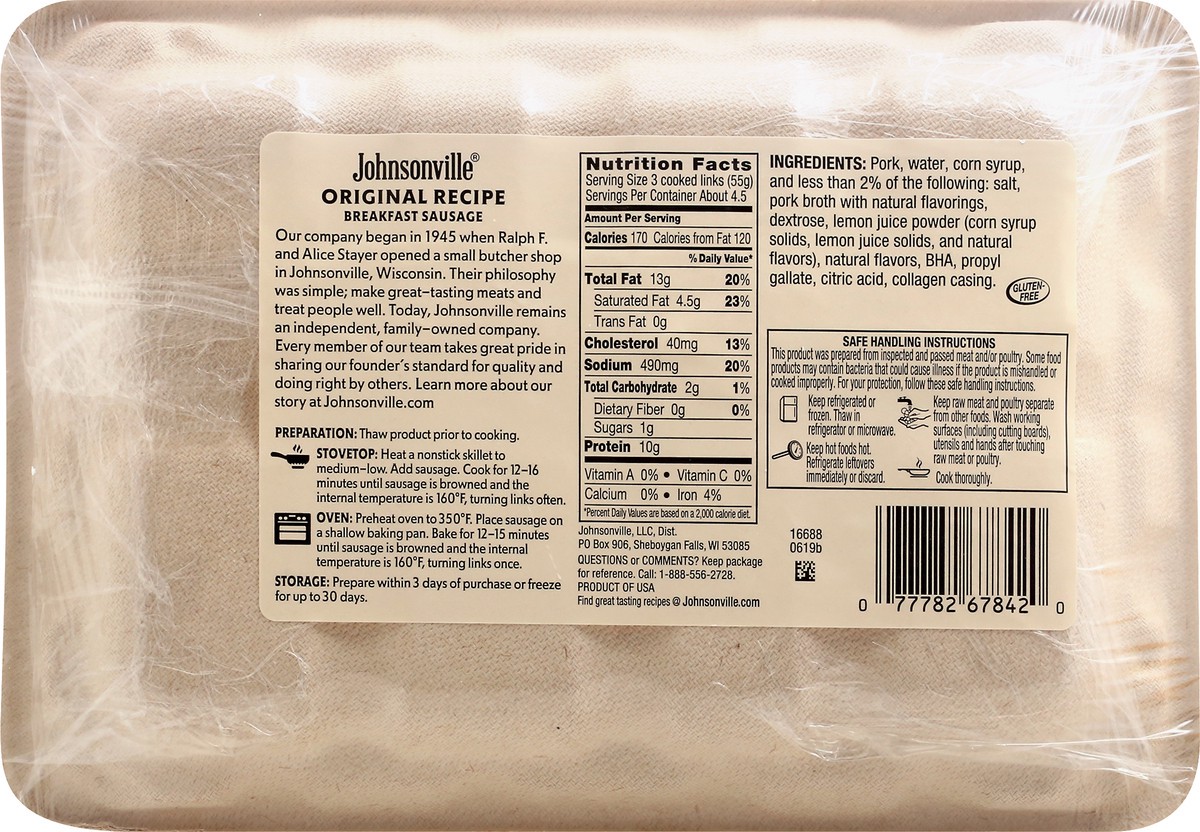 slide 8 of 11, Johnsonville Original Recipe Breakfast Sausage 12 oz, 12 oz