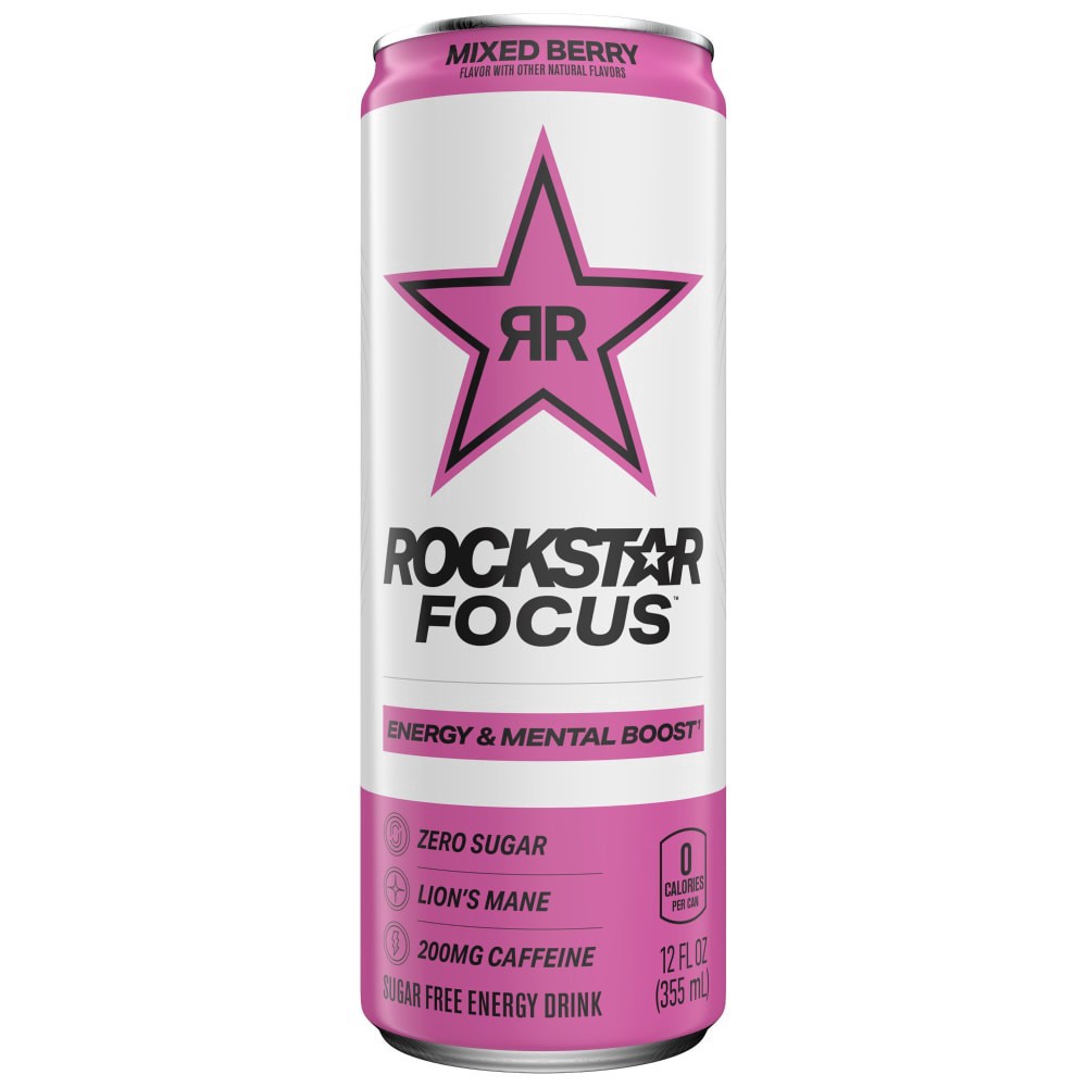 slide 2 of 3, Rockstar Focus Sugar Free Energy Drink Mixed Berry - 12 fl oz, 12 fl oz