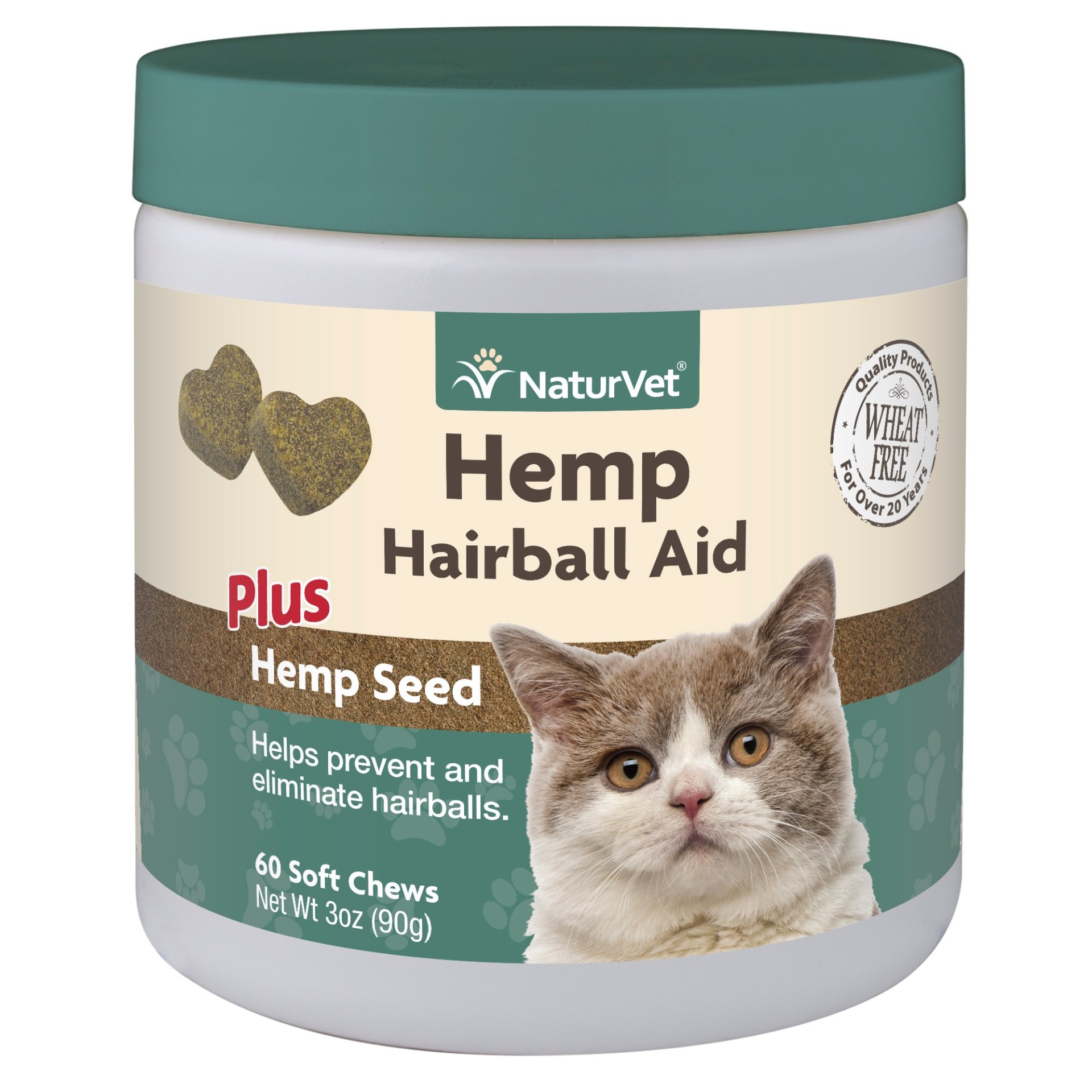 slide 1 of 1, NaturVet Hemp Hairball Aid Plus Hemp Seed Soft Chew for Cats, 60 ct; 0.5 lb