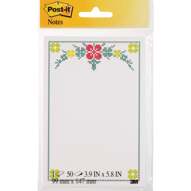 slide 1 of 1, Post-it Flower Note Pad - White/Multi-Color , 3.9 in x 5.9 in