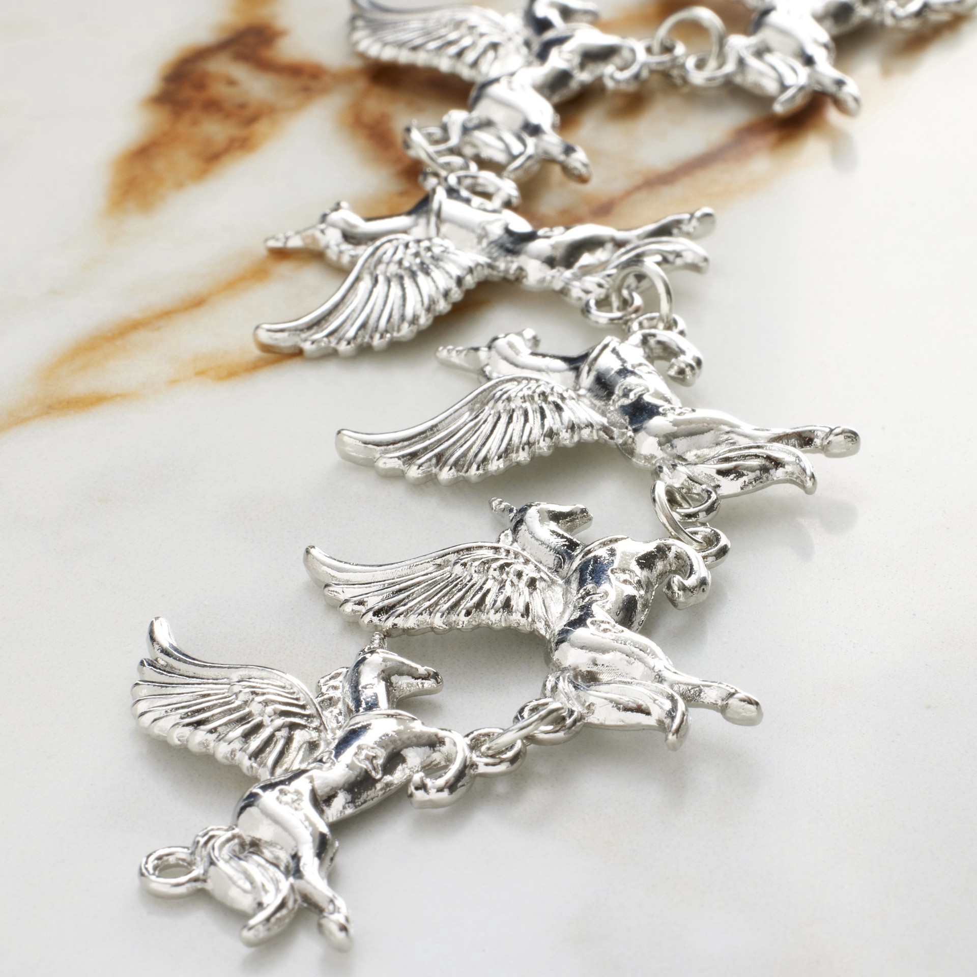 slide 3 of 3, Rhodium Metal Unicorn Charms, 23mm By Bead Landing, 23 mm