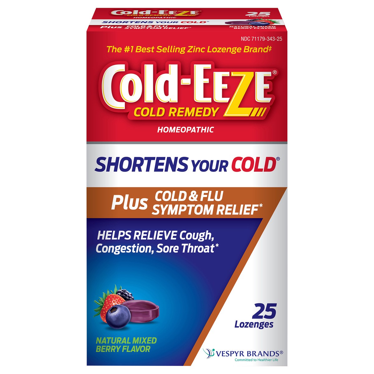 slide 1 of 1, Cold-EEZE Plus Natural Mixed Berry Cold & Flu Zinc Lozenges, Multi-Symptom Relief, Homeopathic Cold Remedy, Reduces Duration of the Common Cold, Sambucus Nigra To Relieve Cold & Flu Symptoms, 25 Ct, 25 ct