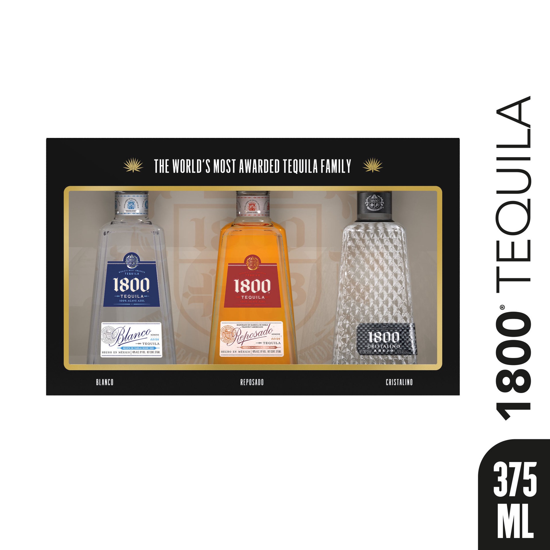 slide 4 of 5, 1800 Blanco, Reposado and Cristalino 375 ml - VAP/Gift Pack, 375 ml