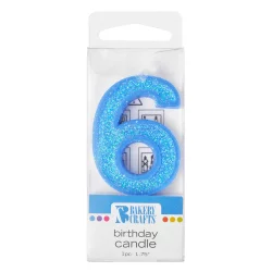 Bakery Crafts Glitter Blue 6 Birthday Candles