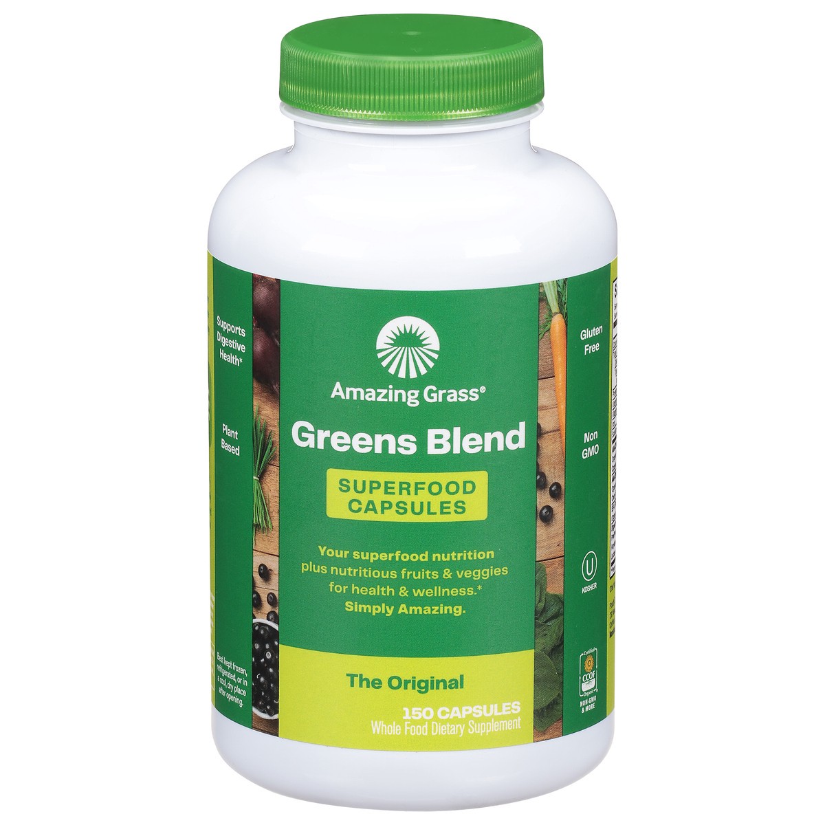 slide 1 of 9, Amazing Grass Green Superfood Original Capsules, 150 ct