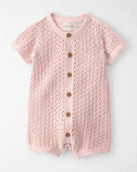 Littleplanet Baby Girl Organic Cotton Sweater Knit Romper Pink Salt NB