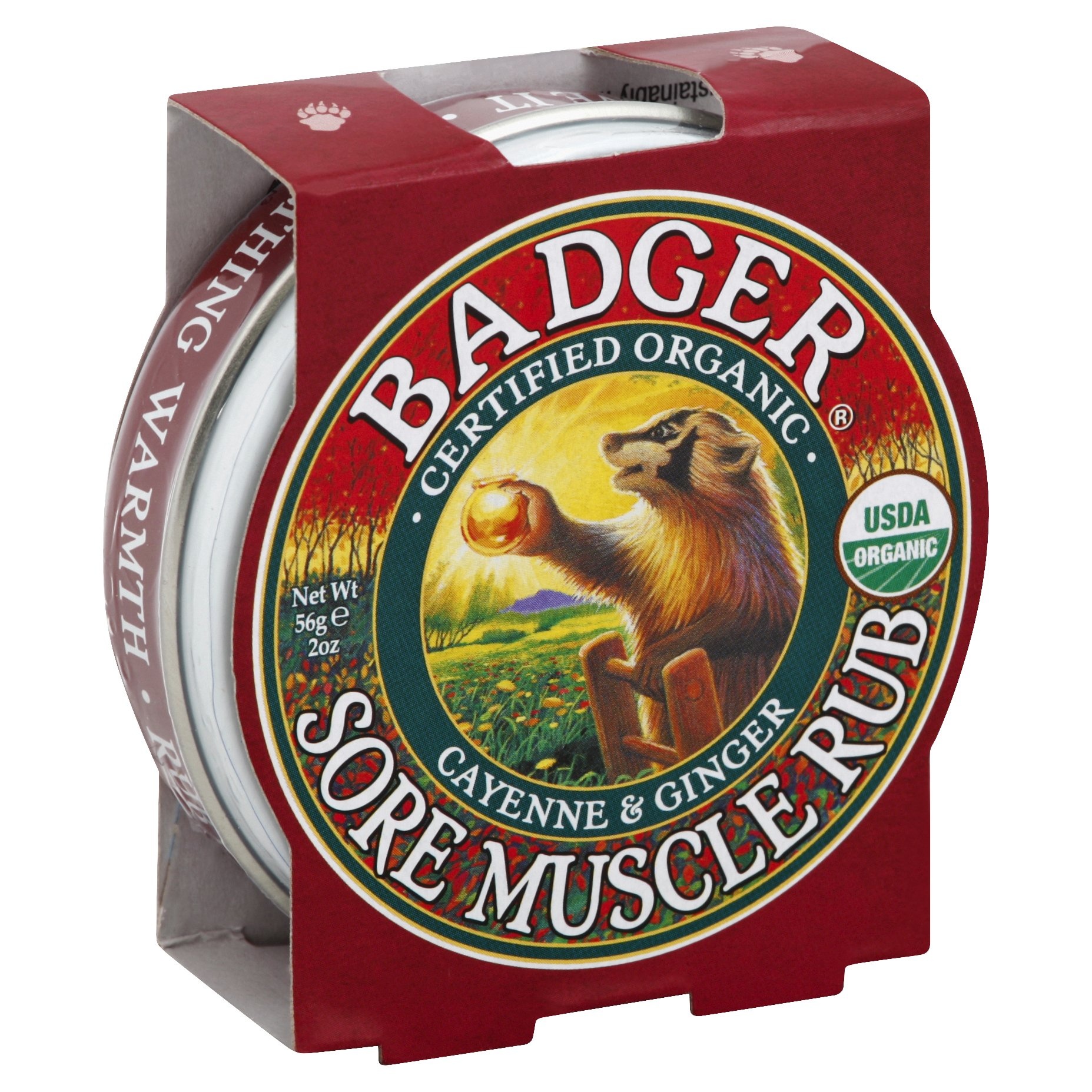 slide 1 of 1, Badger Cayenne & Ginger Sore Muscle Rub, 2 oz