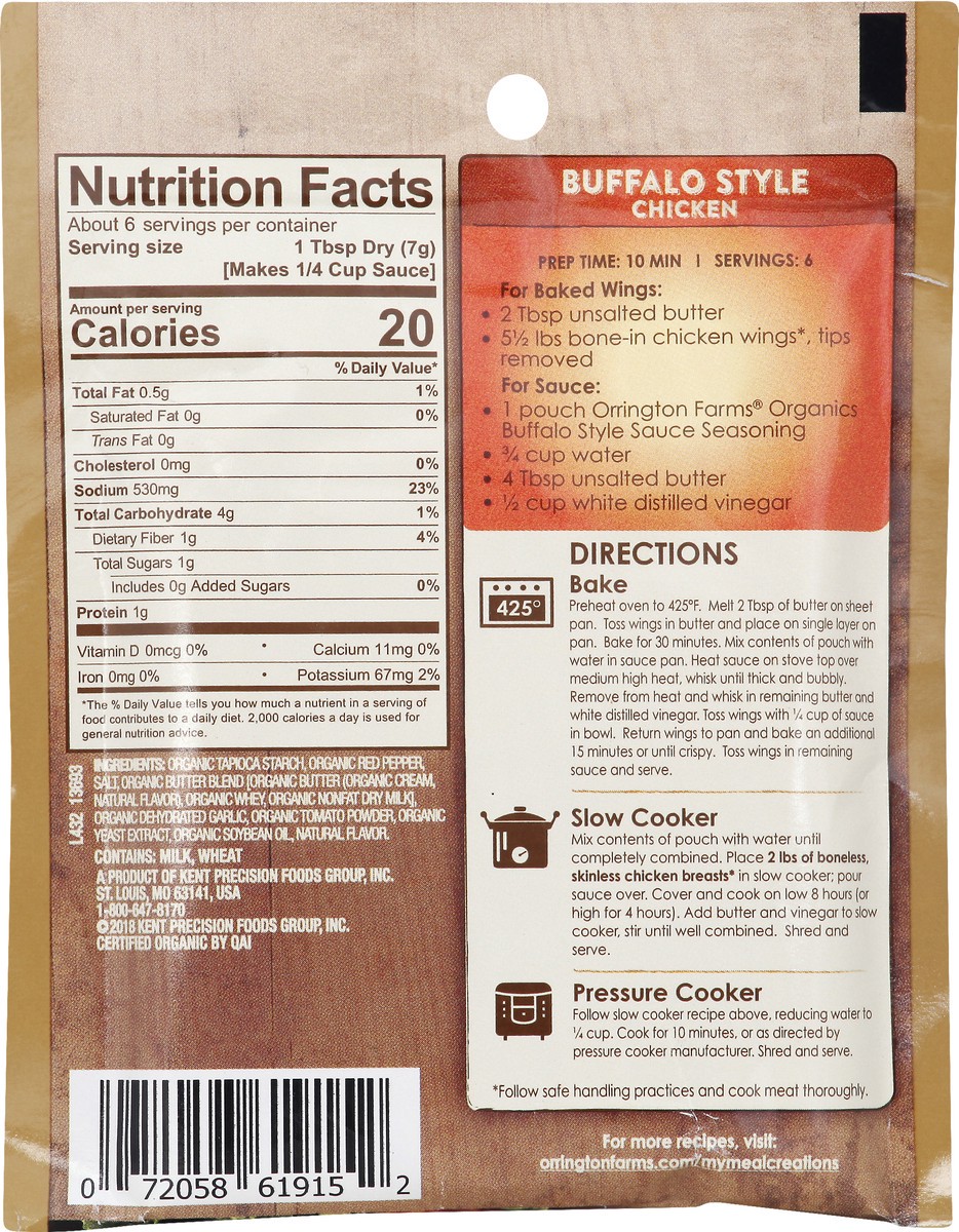 slide 4 of 8, Orrington Farms Organic Buffalo Style Sauce Meal Creations, 1.61 oz