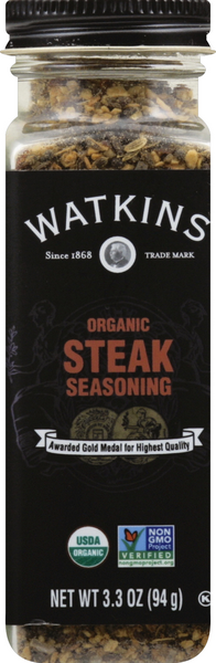 Watkins Seasoning, Organic, Steak - 3.3 oz