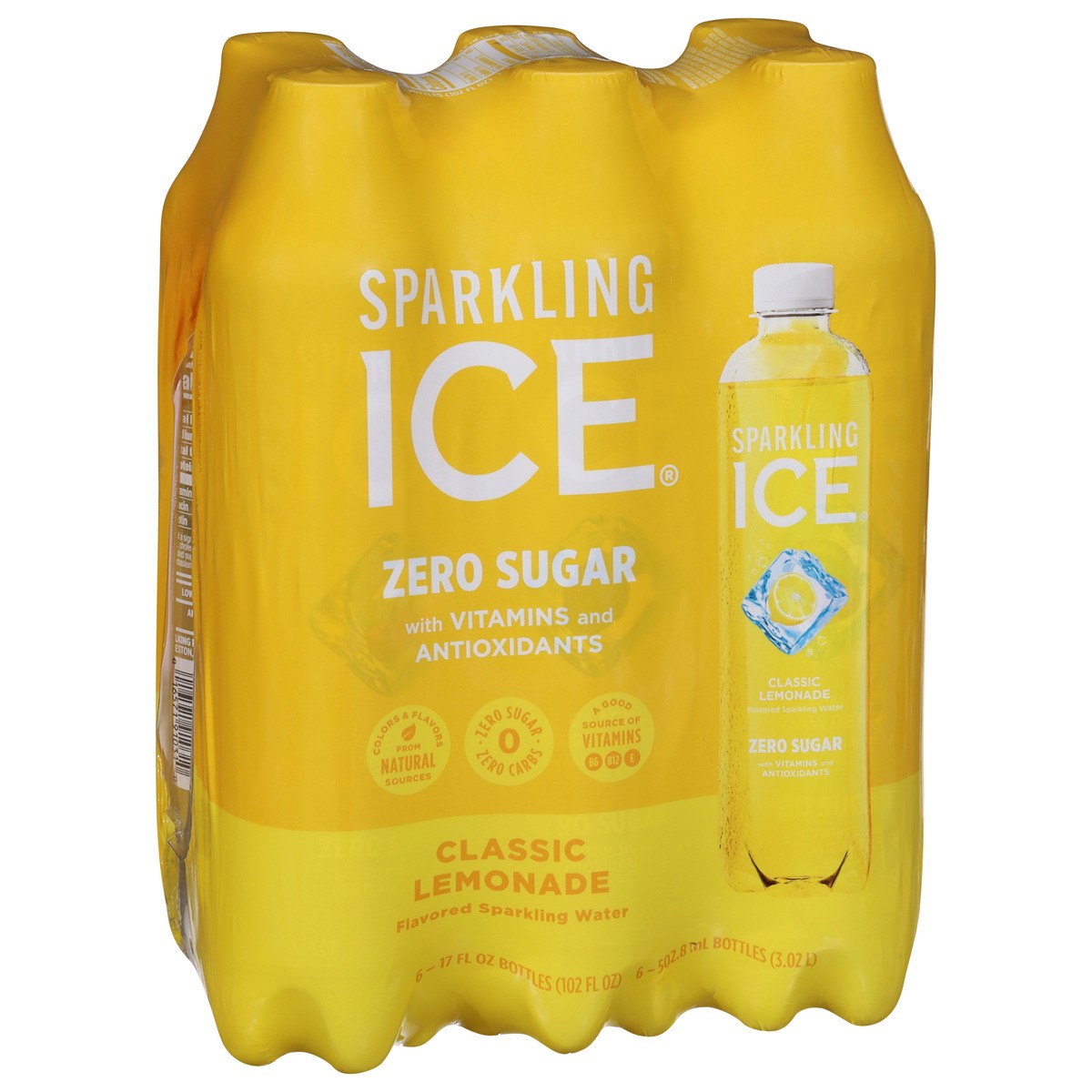 slide 4 of 14, Sparkling ICE 6 Pack Zero Sugar Classic Lemonade, 6 ct