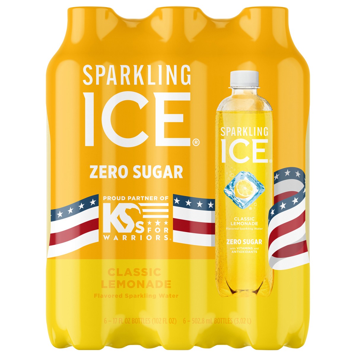 slide 1 of 14, Sparkling ICE 6 Pack Zero Sugar Classic Lemonade, 6 ct