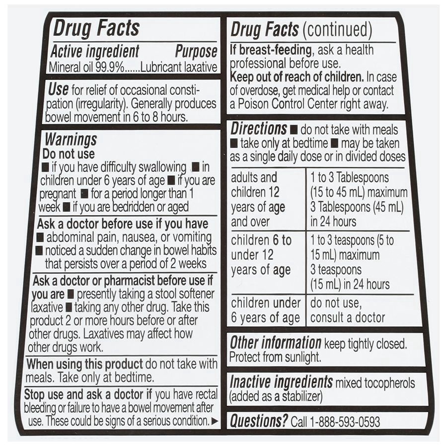 slide 4 of 5, Walgreens Mineral Oil Intestinal Lubricant Laxative, 16 fl oz