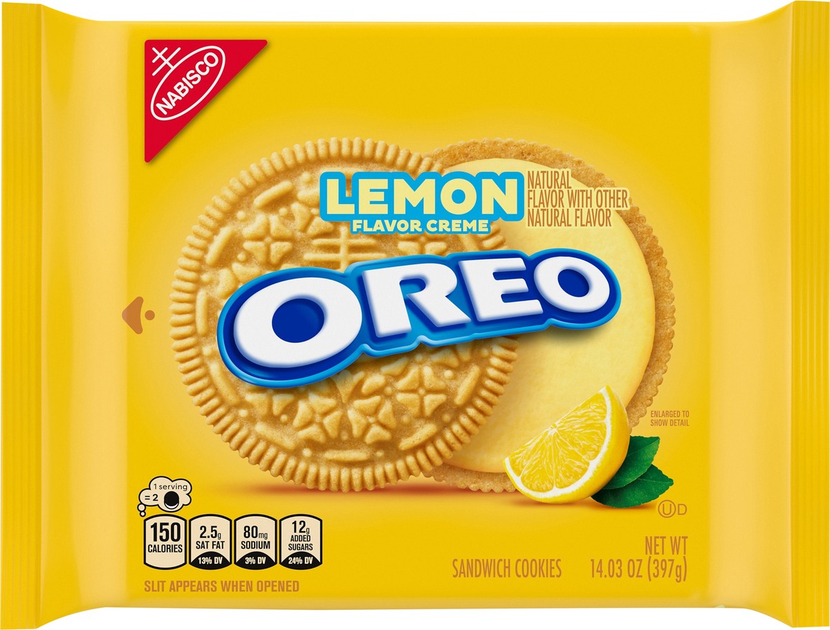 slide 9 of 14, Oreo Lemon Sandwich Cookies - 14.3 oz, 14.3 oz