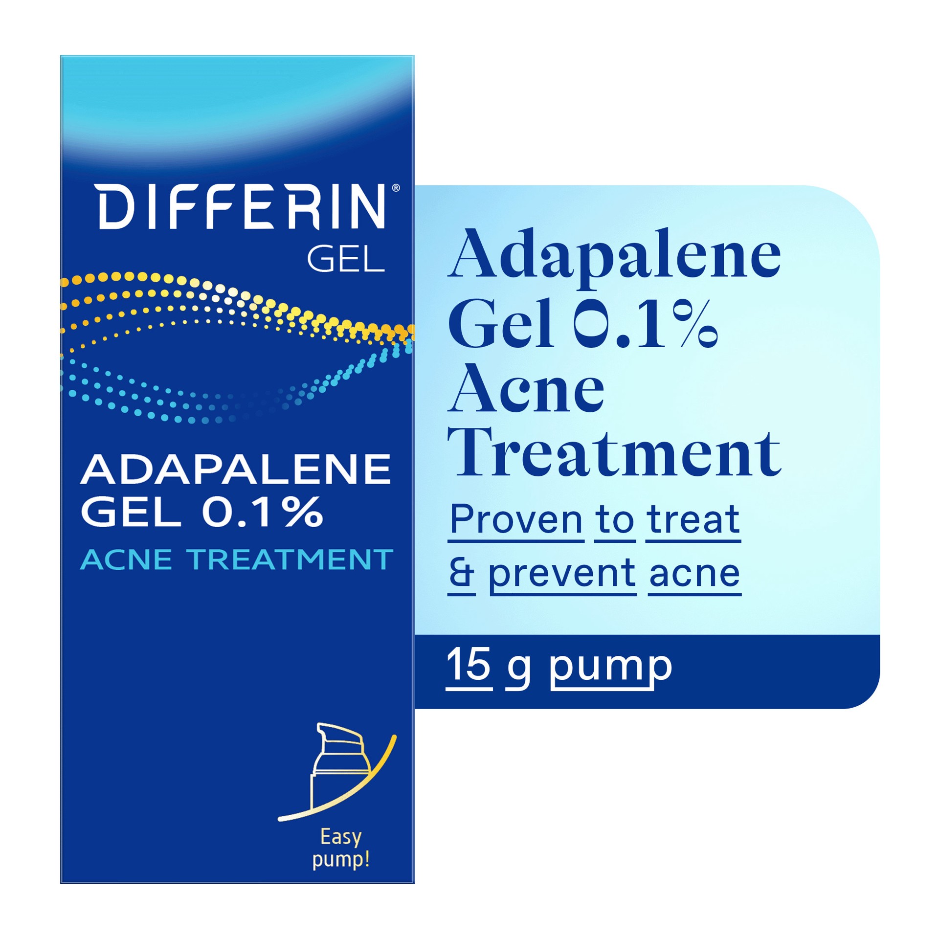 slide 1 of 7, Differin 0.1% Adapalene Gel & Pump, 15 g, 15 g