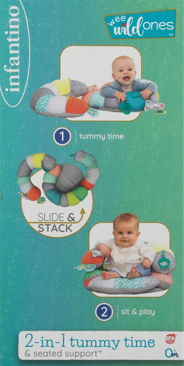 slide 7 of 9, Infantino Wee Wild Ones 0+ Months Slide & Stack Tummy Time & Seated Support 2-in-1 Pillow 1 ea, 1 ct