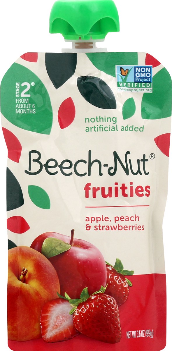 slide 1 of 1, Beech-Nut Fruities Stage 2 Apple Peach & Strawberry Apple, Peach & Strawberry 3.5 oz, 3.5 oz