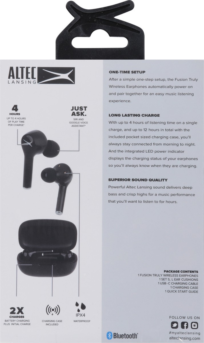 slide 3 of 12, Altec Lansing Fusion Truly Wireless Earphones 1 ea, 1 ct