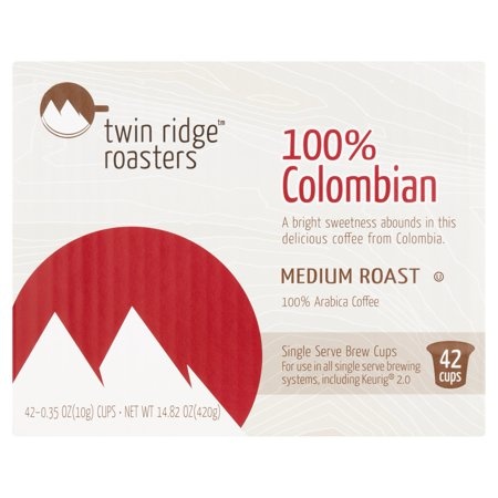 slide 1 of 1, Twin Ridge Roasters 100% Columbian Coffee Single-Serve Pods - 42 ct, 42 ct