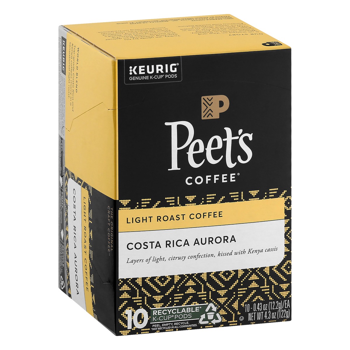 slide 5 of 8, Peet's Coffee Costa Rica Aurora Light Roast Coffee K-Cup Pods 10 ct Box, 10 ct