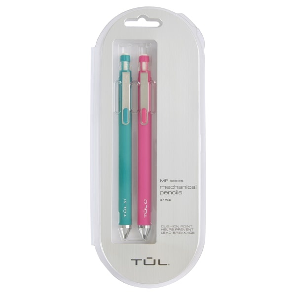 slide 1 of 4, TUL Mechanical Pencils, 0.7 Mm, Teal/Pink Barrels, Pack Of 2 Pencils, 2 ct