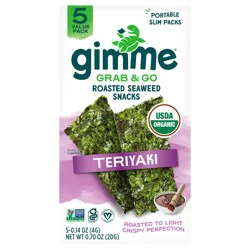 gimMe Organic Roasted Teriyaki Seaweed Snacks Value Pack 5 - 0.14 oz Packs