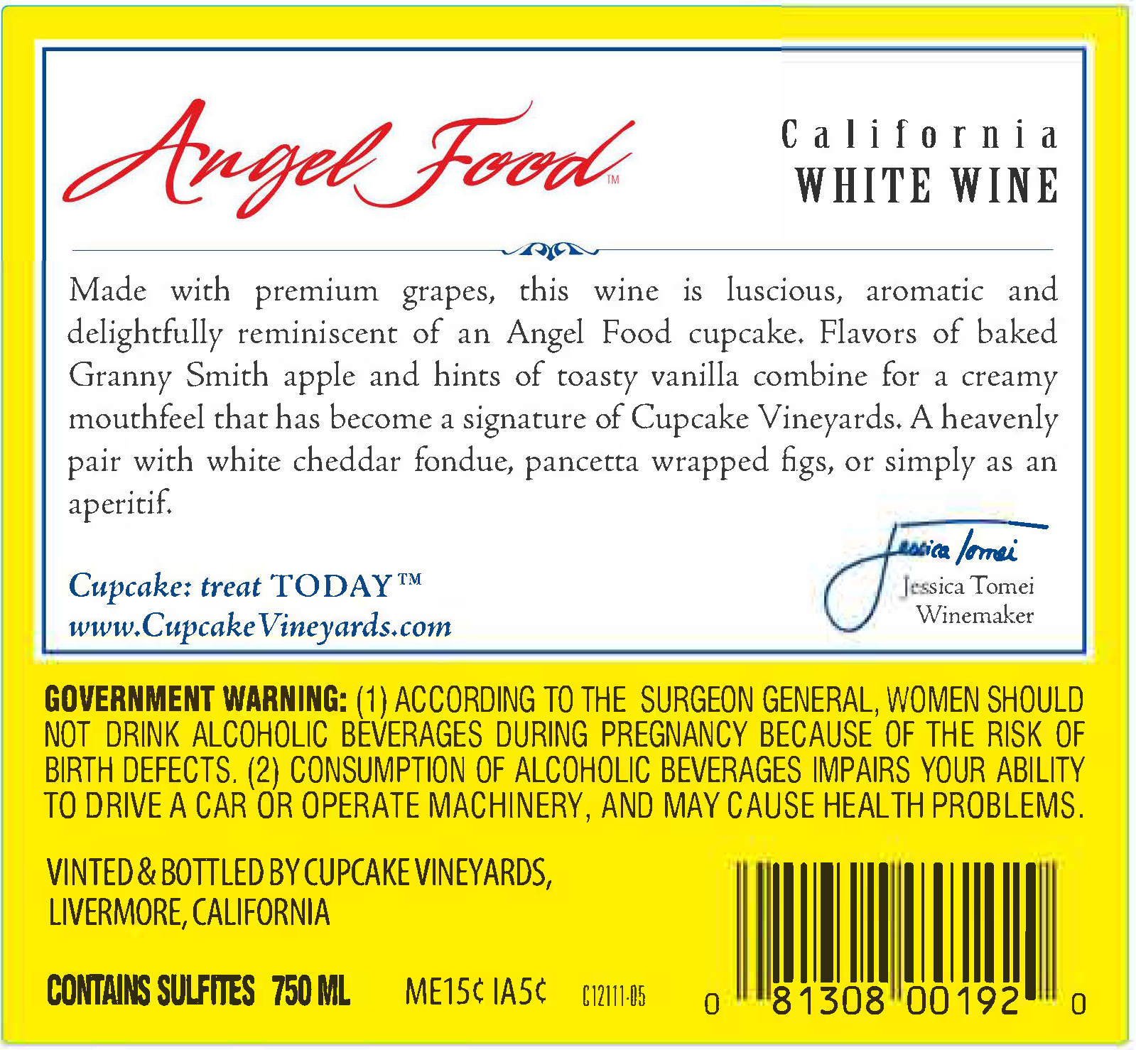 slide 3 of 4, Cupcake Vineyards Angel Food White Wine, 750 ml