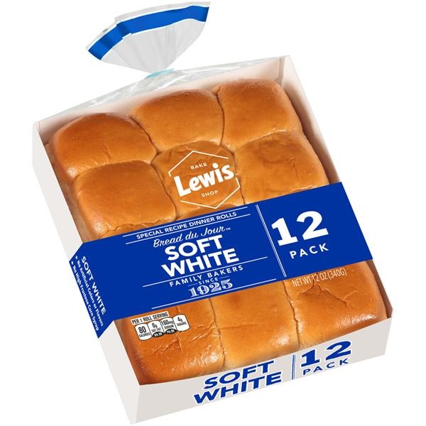 Lewis Bakeries Bread Du Jour Soft White Special Recipe Dinner Rolls 12 oz Shipt