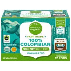 Simple Truth Organic Colombian Medium Roast K-Cup Coffee Pods - 12 ct