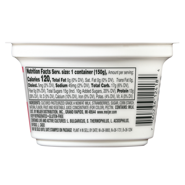 slide 2 of 5, Meijer Strawberry Greek Nonfat Yogurt, 5.3 oz