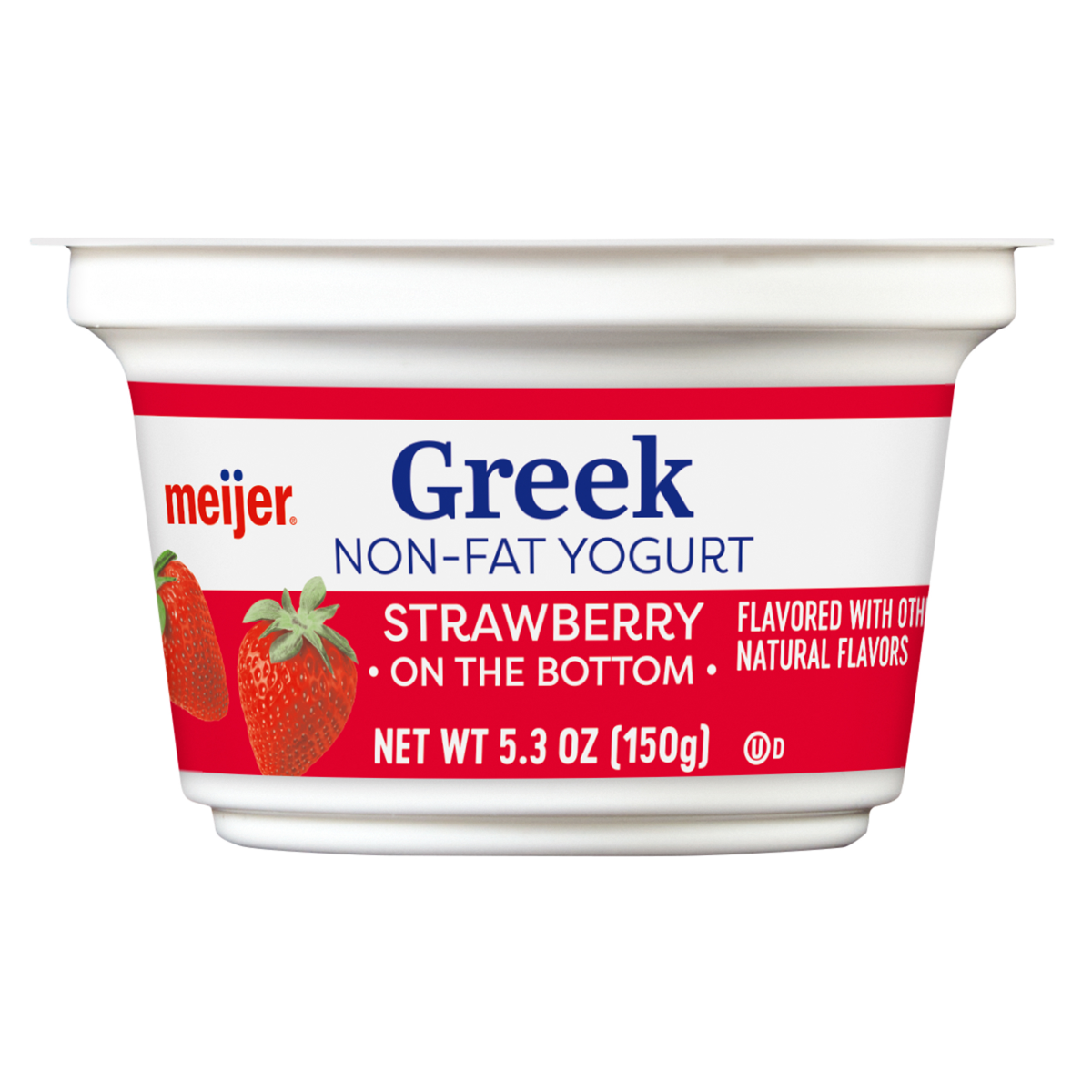 slide 1 of 5, Meijer Strawberry Greek Nonfat Yogurt, 5.3 oz