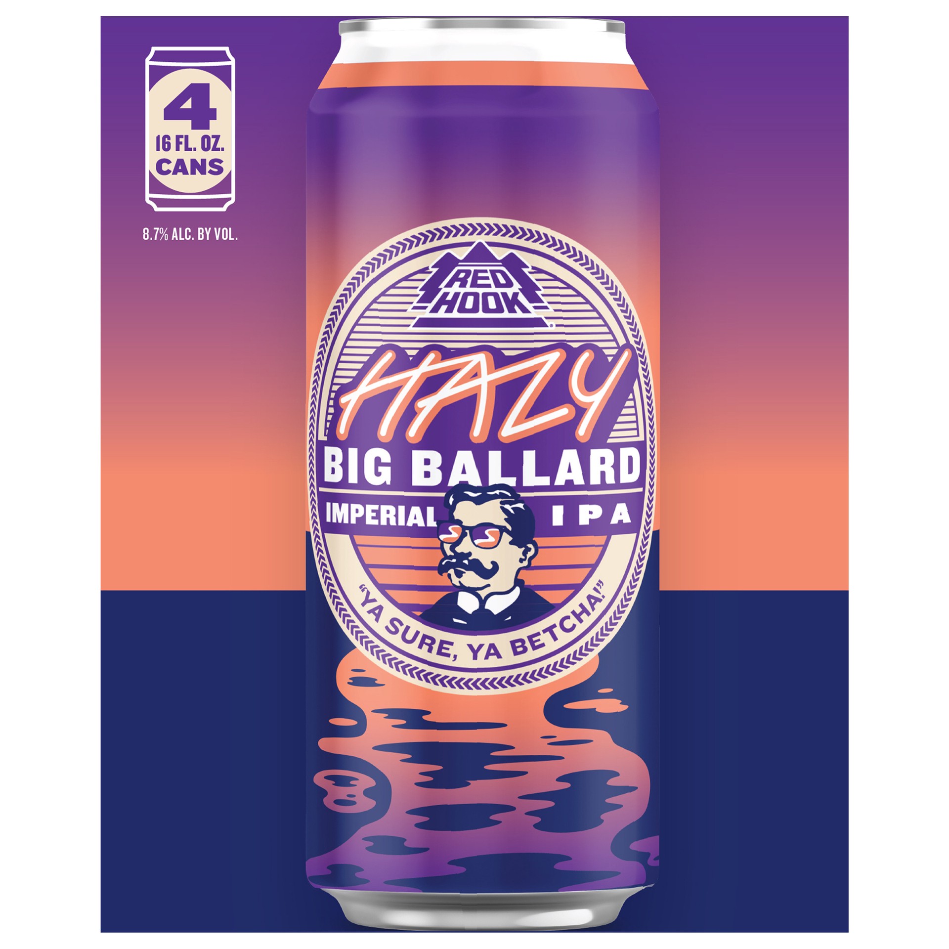 slide 3 of 3, Redhook Brewery Redhook Hazy Big Ballard Imperial IPA, 16oz. 4 Pack Cans, 4 ct; 16 fl oz