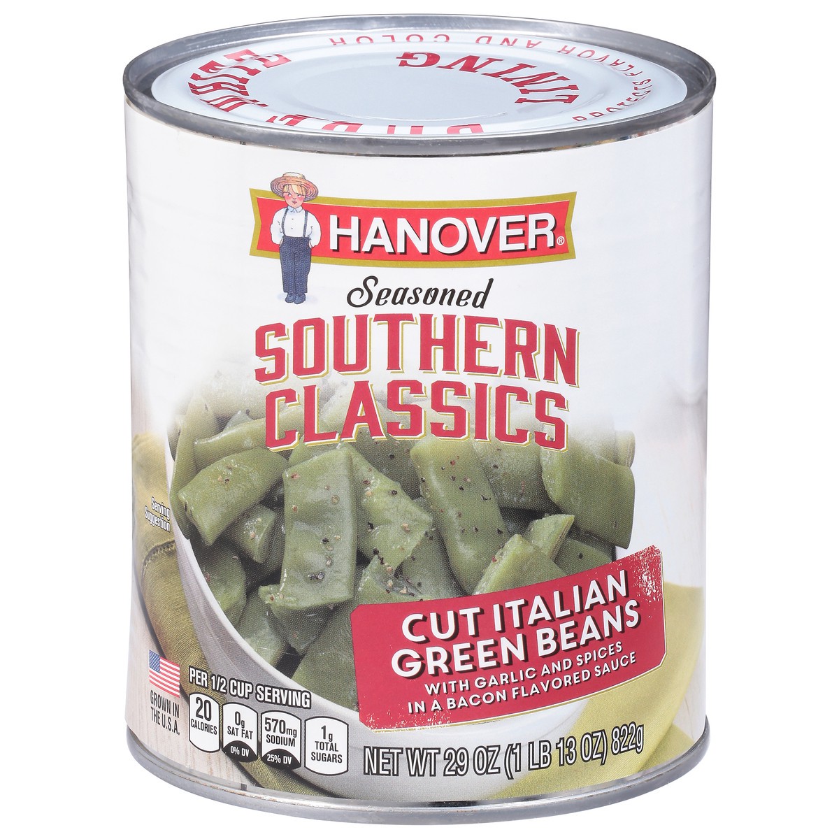 slide 1 of 2, Hanover Southern Classics Seasoned Cut Italian Green Beans 29 oz, 29 oz
